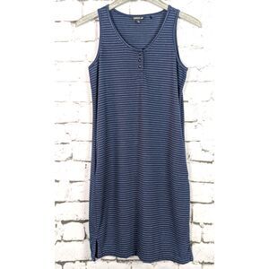 TOAD&CO Piru Henley Striped Athleisure Dress Pockets Hemp Comfy Casual Small
